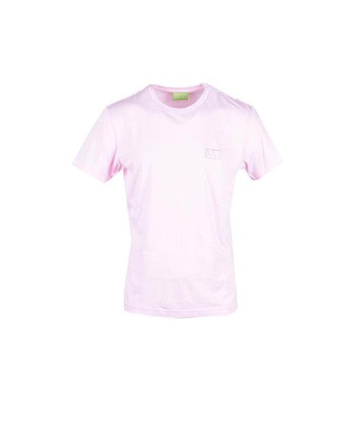 DIESEL Cotton Round Neck Short Sleeve Slip On Plain Tshirt in Pink for