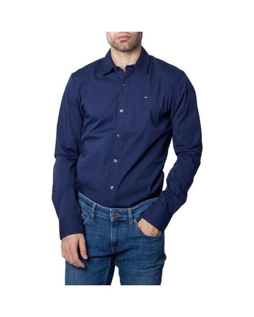 Tommy Hilfiger Cotton Stretch Slim Fit Shirt in Blue for Men - Save 62% -  Lyst