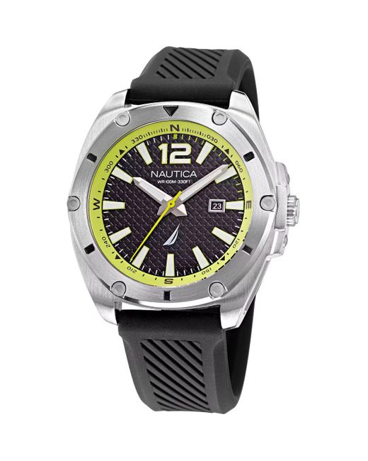 Nautica Men s Watch Naptcs222 Black 44 Mm in Metallic for Men