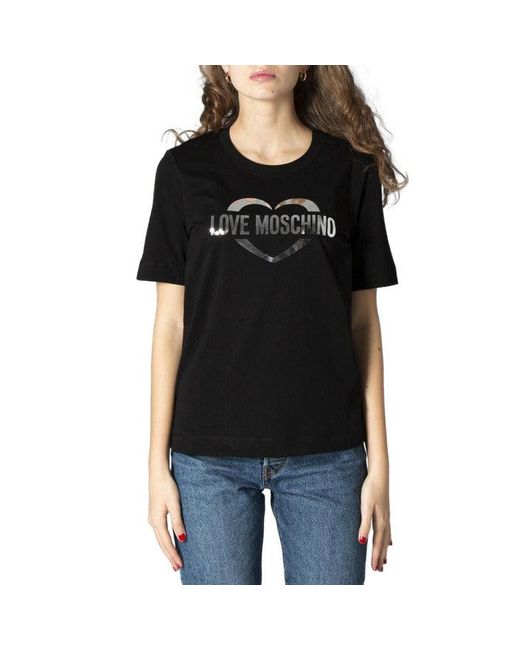 Love Moschino Cotton Women T-shirt in Black | Lyst
