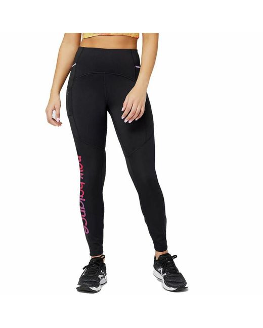 New Balance Sport leggings For Women Impact Run At Heat Tight Lady Black in  Blue | Lyst