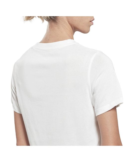 Reebok Women\'s Short Sleeve T-shirt Ri Bl Crop Tee Ht6207 White | Lyst