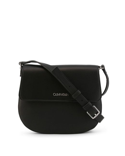 Calvin Klein Mono Logo Crossbody Bag in Black | Lyst