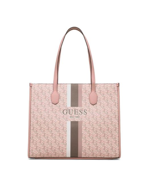 Guess Silvana Shopping Bag in Pink | Lyst