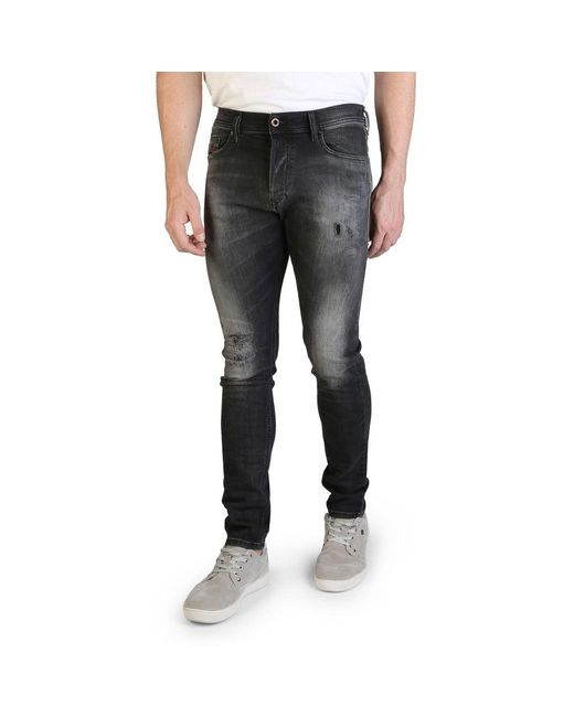 DIESEL Denim Tepphar Jeans in Black for Men - Lyst