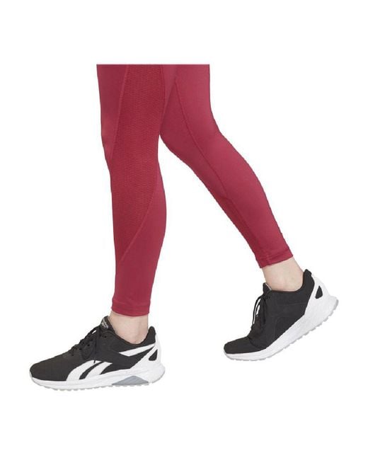Reebok Sport leggings For Women Workout Ready Mesh W Pink (xs) in Red | Lyst