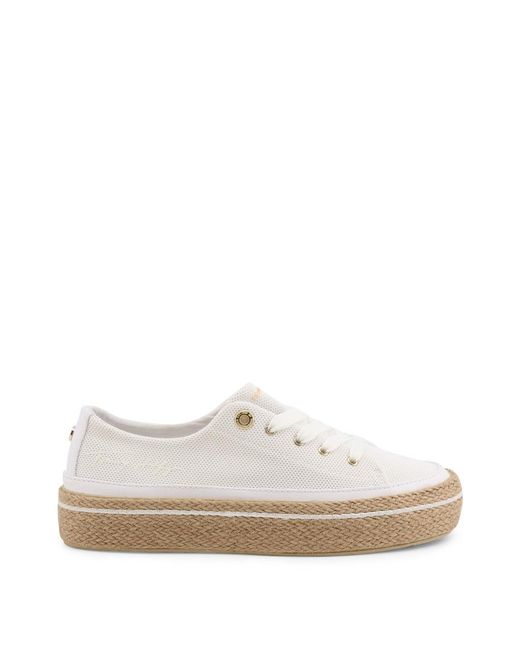 Tommy Hilfiger Metal Eyelet Round Toe Sneakers in White - Save 30% | Lyst