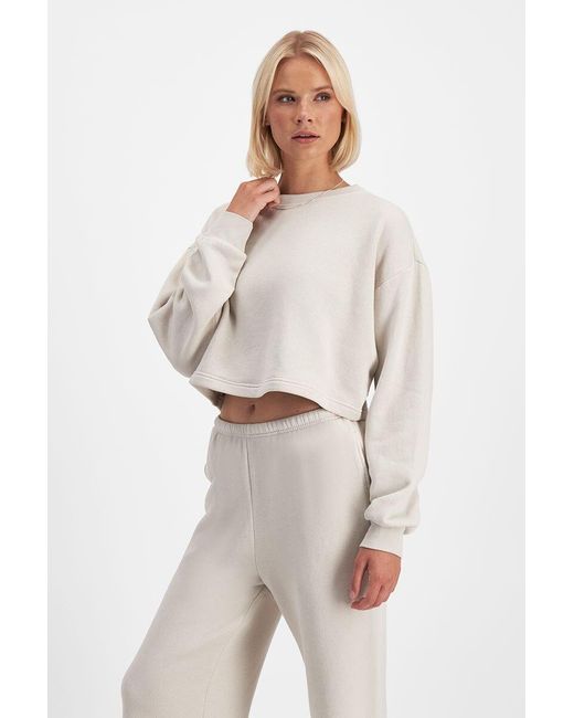 Bonds White Sweats Cropped Fleece Pullover