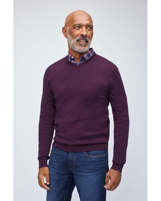 Bonobos Wool Washable Merino V-neck Sweater in Burgundy (Purple) for Men - Lyst
