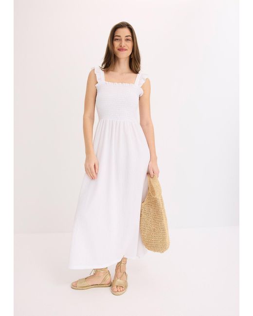 Abito Di Jersey Con Smock di bonprix in White