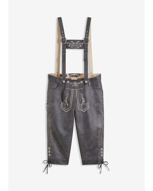 Pantaloni Bavaresi Al Ginocchio di bonprix in Gray da Uomo