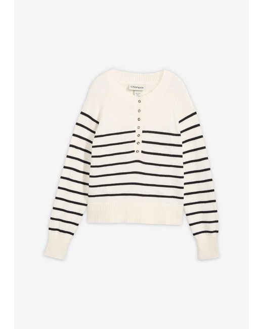 Pull 100% Coton bonprix en coloris White