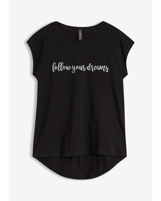 T-Shirt Stampata di bonprix in Black