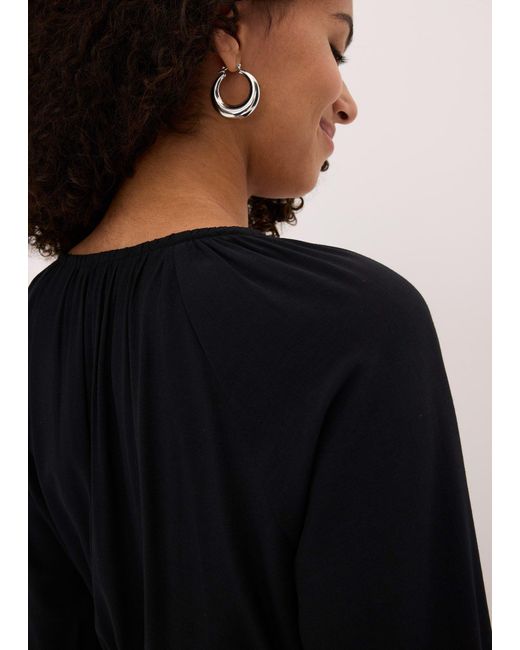 bonprix Black Tunika-Kleid Aus Fließendem Viskose-Mix