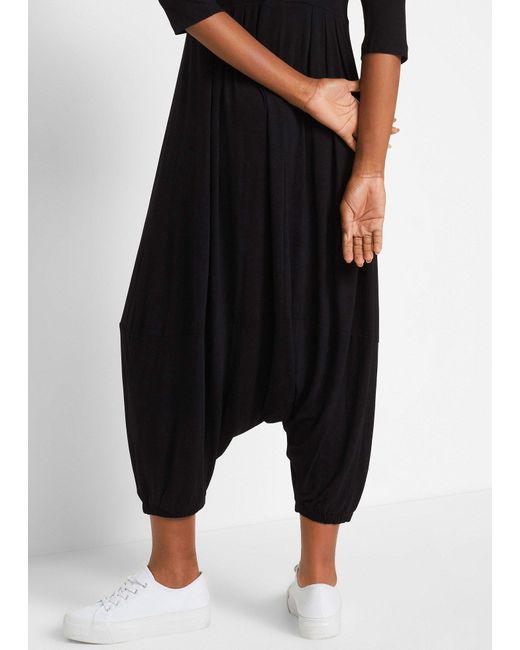 bonprix Black Jumpsuit Mit Haremshose Aus Nachhaltiger Viskose