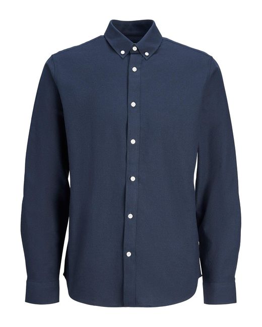 bonprix Jj Rebel Langarmhemd, Regular Fit in Blue für Herren
