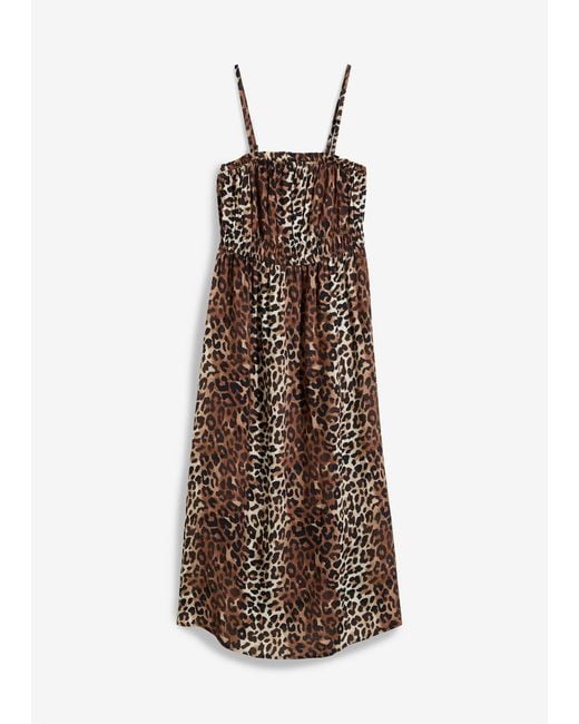 bonprix Brown Trägerkleid Aus Fließender Viskose