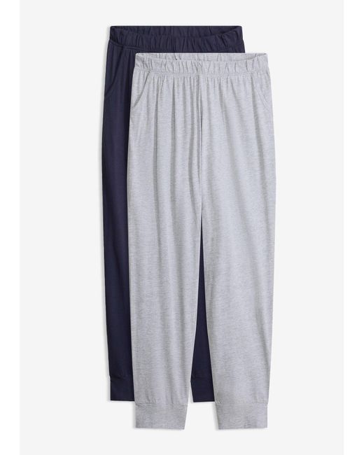 bonprix Lange Pyjamabroek (Set Van 2) in het Blue