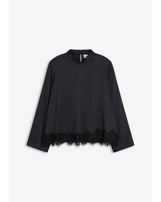 bonprix Black Bluse Aus Fließendem Satin