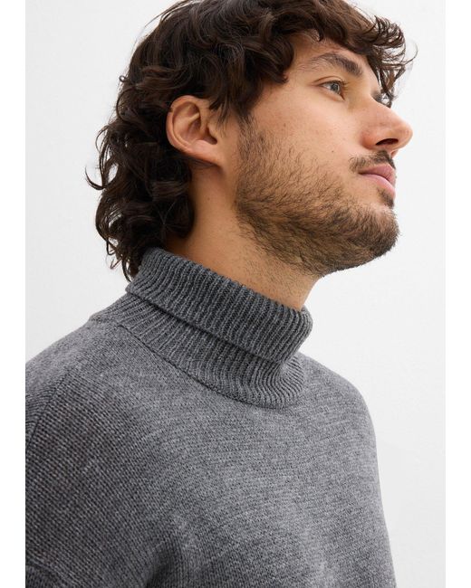 Maglione A Collo Alto di bonprix in Blue da Uomo