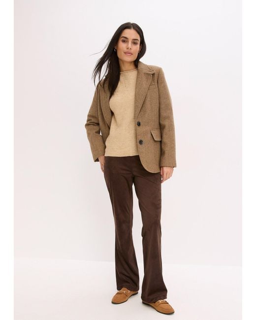 Maglione A Mezze Maniche Con Paillettes E Filato Lucido di bonprix in Natural