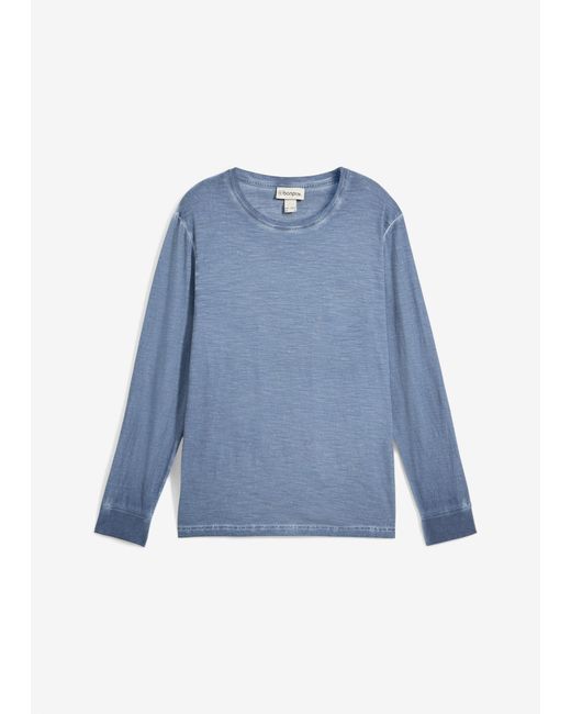 Maglia A Maniche Lunghe Effetto Lavato di bonprix in Blue da Uomo