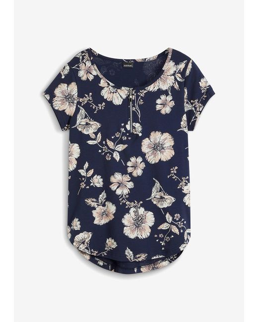 Maglia Con Zip di bonprix in Blue