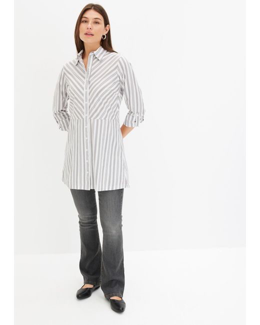 Camicetta Lunga di bonprix in White