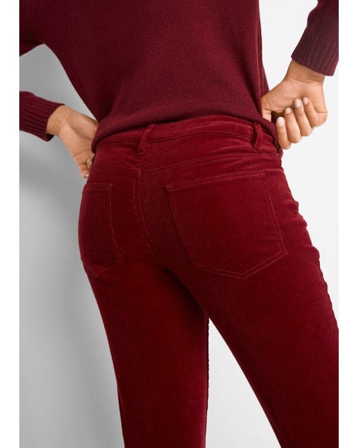 bonprix Red Stretch-Cordhose, Bootcut