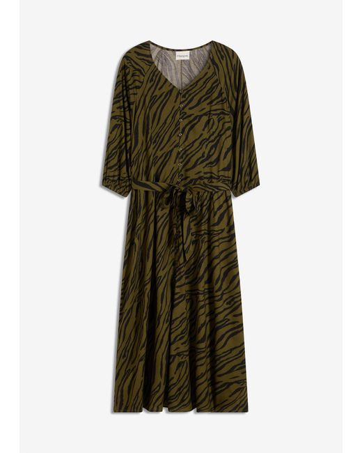 bonprix Green Midikleid Aus Fließender Viskose
