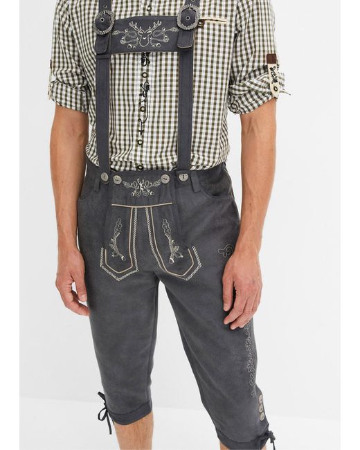 Pantaloni Bavaresi Al Ginocchio di bonprix in Gray da Uomo