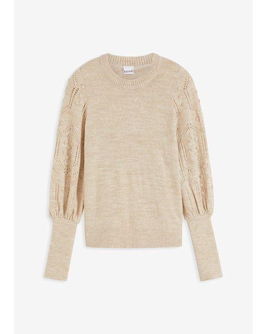 bonprix White Pullover Mit Ajourmuster