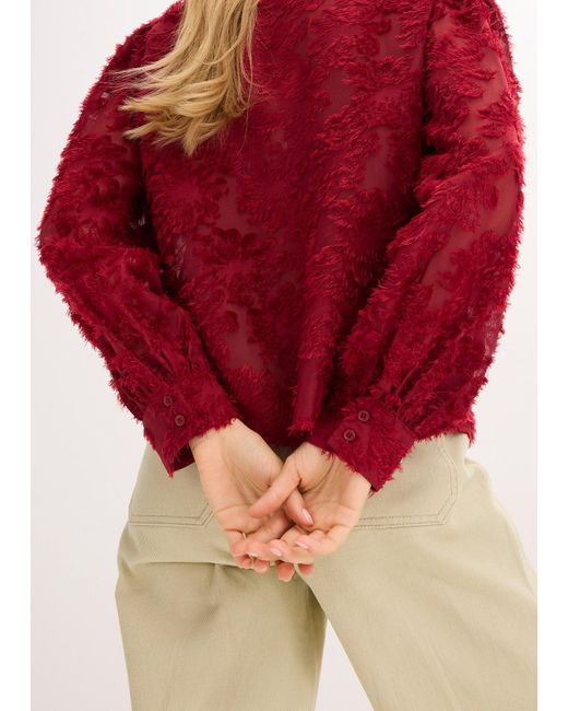 bonprix Red Bluse Mit Floralem Strukturmuster