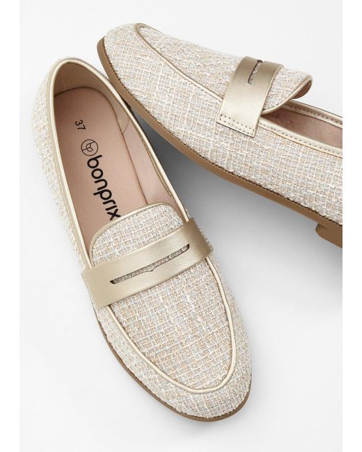 bonprix White Loafer Mit Metallic-Details