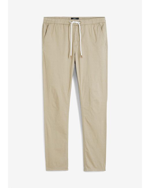 Pantaloni Elasticizzati Con Elastico di bonprix in Natural da Uomo