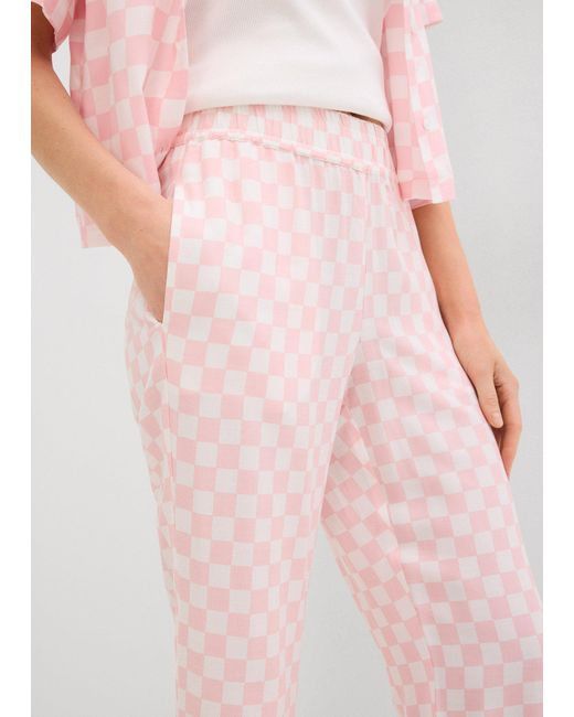 bonprix Pink Karierte Marlenehose Aus Fließender Viskose