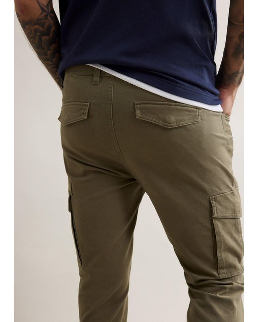 bonprix Slim Fit Stretch-Hose Mit Cargotaschen, Straight in Green für Herren
