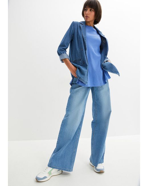 bonprix Blue Longshirt Mit Schlitz