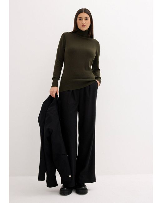 bonprix Green Basic Rollkragenpullover