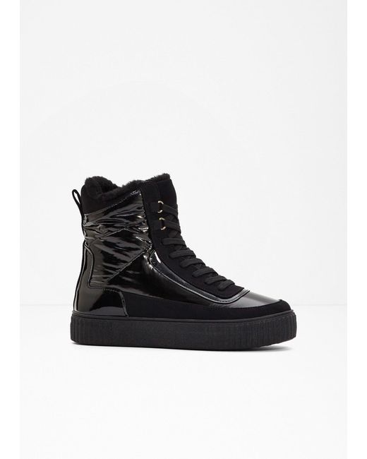 bonprix Black Gefütterte Schnürboots