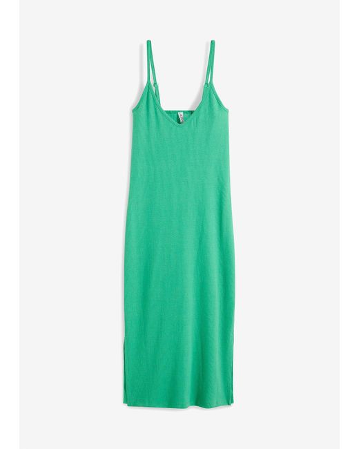 bonprix Green Geripptes Bodycon-Kleid Aus Elastischem Baumwoll-Mix