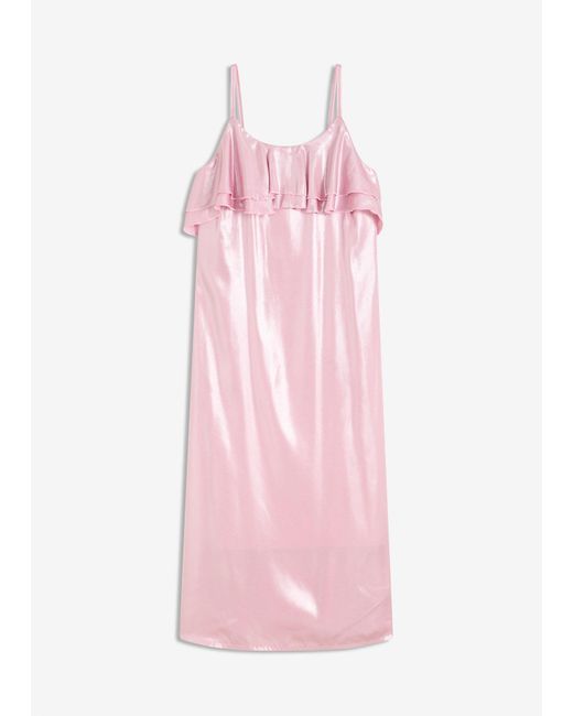 bonprix Pink Trägerkleid Mit Volants