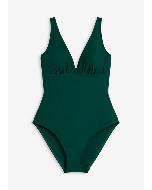 bonprix Green Medium Shape-Badeanzug Mit Tiefem Ausschnitt