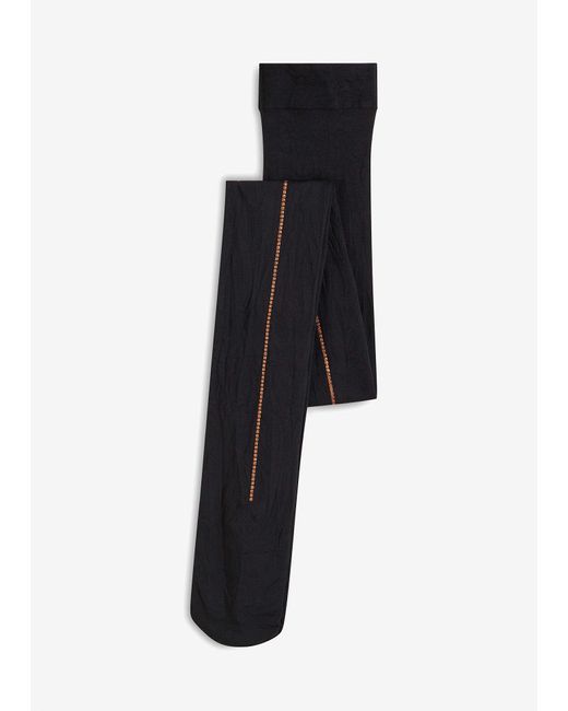 bonprix Black Strumpfhose 40Den Mit Glitzerdruck Hinten