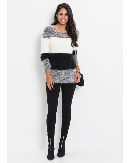 bonprix Gray Grobstrick-Pullover