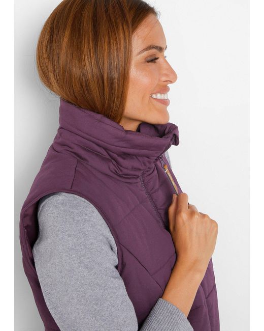 bonprix Purple Longweste Mit Stehkragen