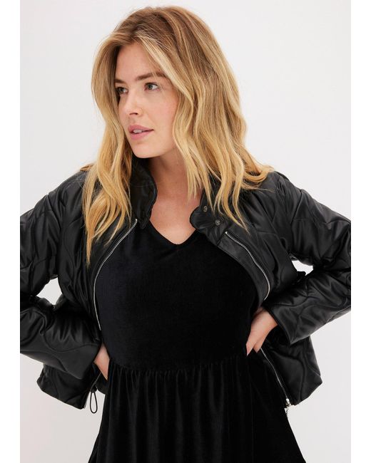 bonprix Black Minikleid Aus Elastischen Samt