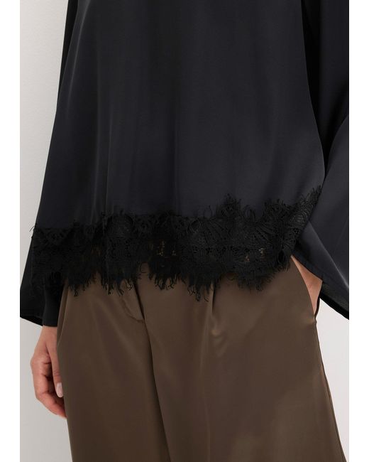 bonprix Black Bluse Aus Fließendem Satin