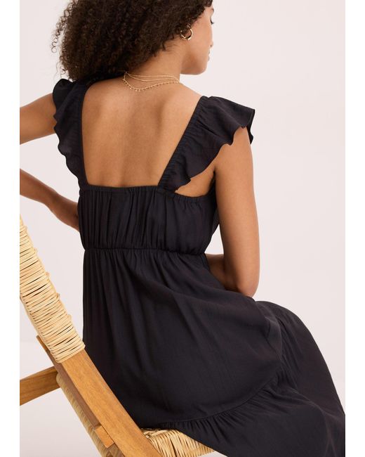 bonprix Black Trägerkleid Aus Feinem Viskose-Mix