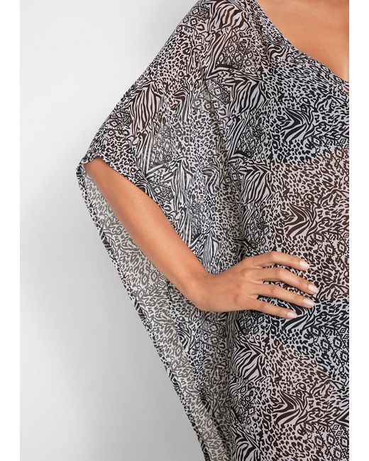 bonprix Gray Chiffon Strand Tunika